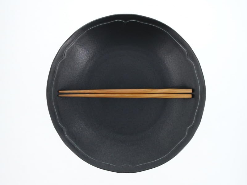 EAST table RINKA Deep Plate, 27cm, Lightweight, Black, Made in Japan, Microwave and Dishwasher Safe, 86-005-01