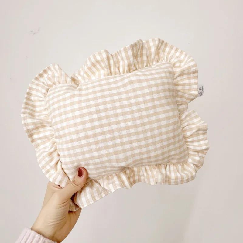 Kissen für Säuglinge im nordischen Stil (28x34cm) - Sommer Baby Beruhigungskissen Kleines Quadrat Ruhe- & Nickerchenkissen Aus Weicher Gewaschener Baumwolle