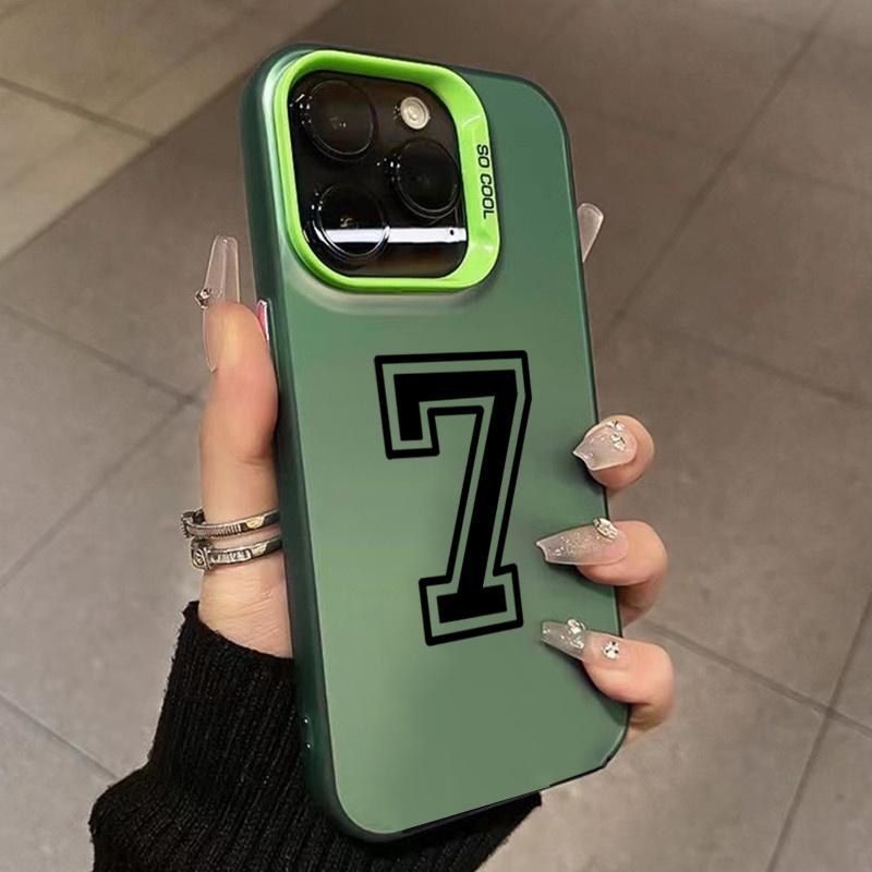 Phone Case For iPhone 16 15 14 Pro Max 11 12 13 Pro 7 8 Plus SE  X XS Lucky Numbers Football Electroplate Shockproof Cover