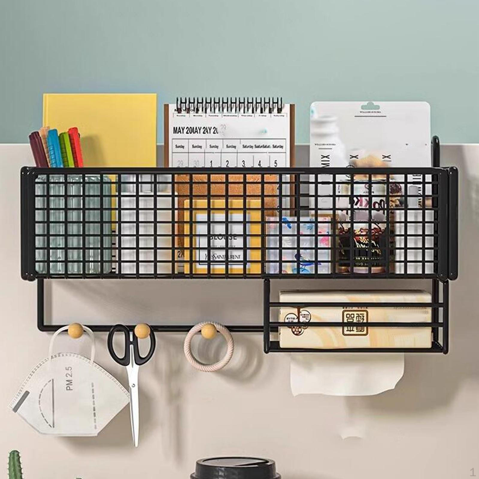 

Подвесная корзина, аксессуары для стола, простая сборка, настенное хранение, проволочная сетка L with Tissue box