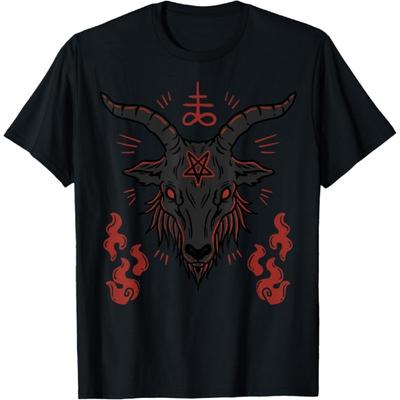 HQDSAD Baphomet Okkult Lucifer Siegel Ziege Satanisches T-Shirt