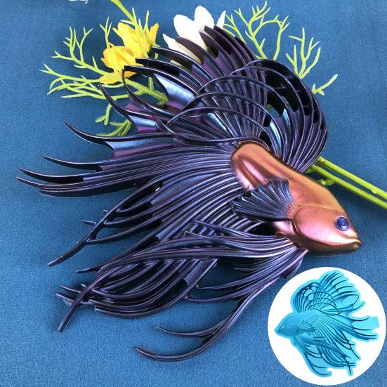 Betta Fish Silikonform Håndlaget 3D Fisk Epoxy Resin Støpeform Kamping Fisk Figur Dekorering Lage Form DIY Craft Lovers Gift