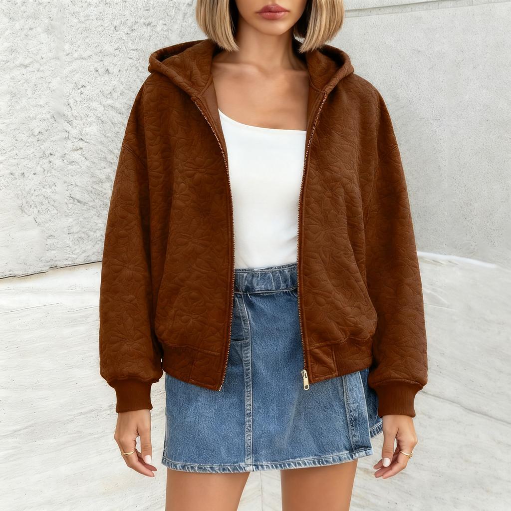 Hoodies For Women Long Sleeve Zip Up Sweater Jackets Loose Casual Hooded Jackets With Pockets