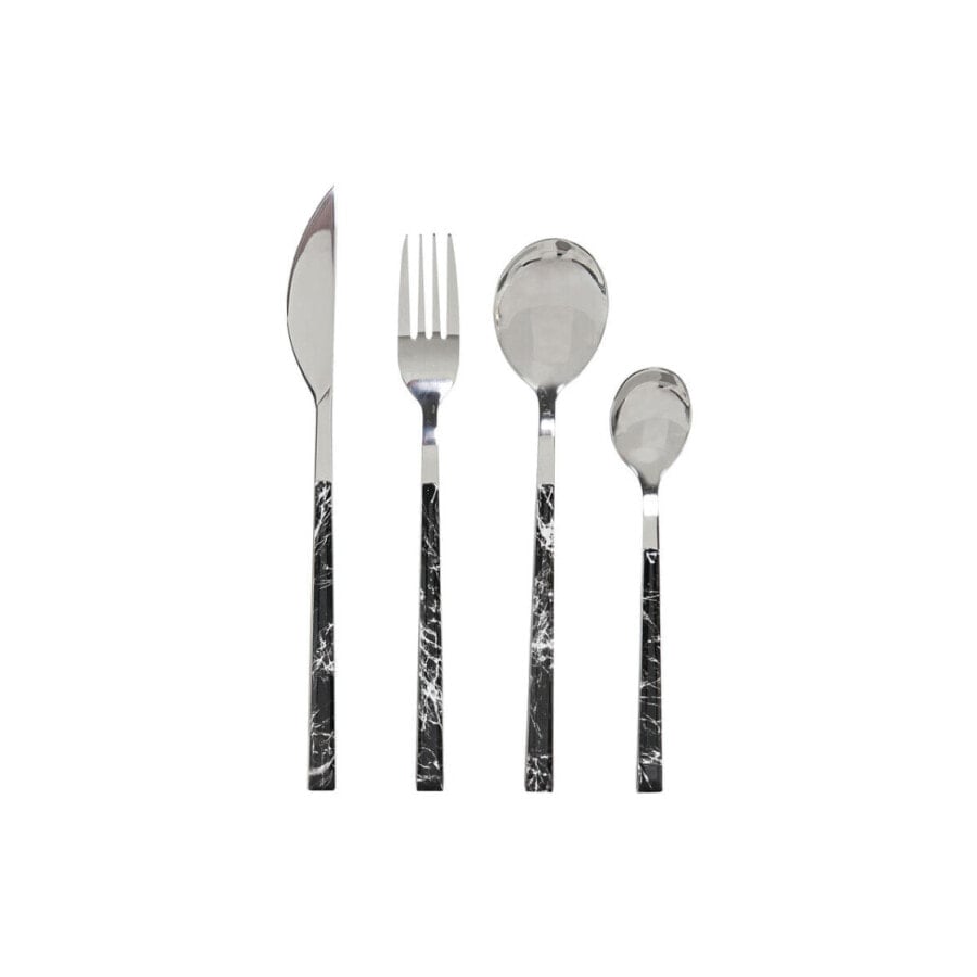 

Столовые приборы DKD Home Decor Серебристый Чёрный 16 Предметов