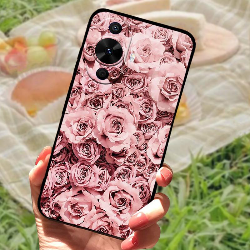 Für Huawei nova 12s Hülle Abdeckung Stoßfest Silikon Weich Schwarzer Bumper Funda Coque für Huawei nova 12s Schutzhülle Rückseite Handyhülle
