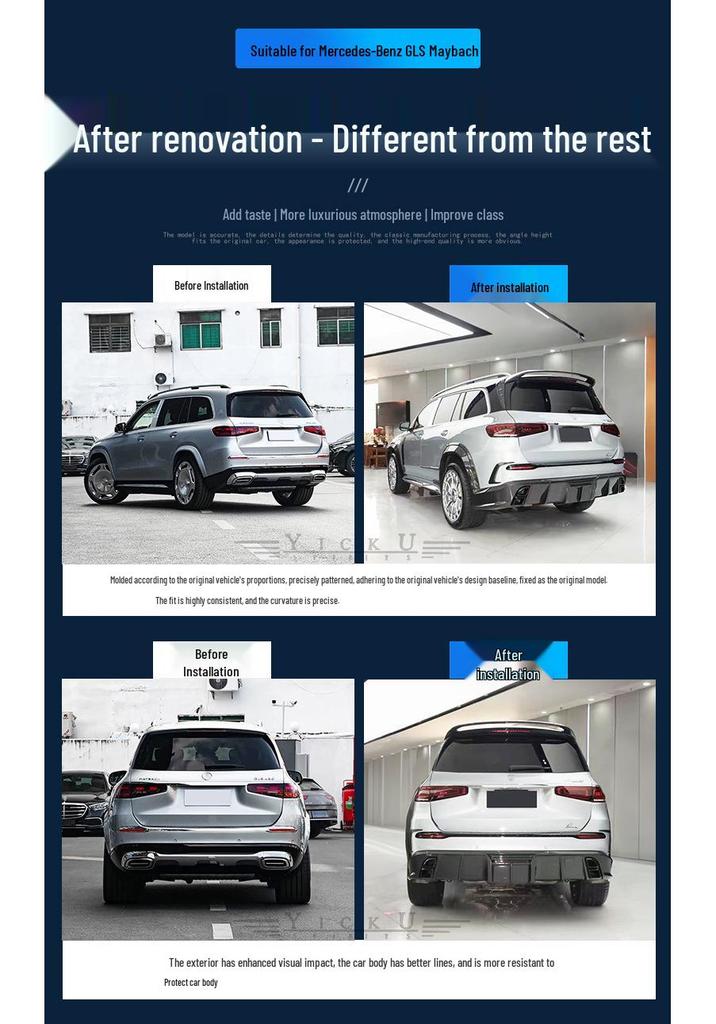 Mercedes GLS Maybach LUMMA Style Carbon Fiber Rear Bumper Diffuser Upgrade