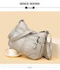 Korean Style Multi-Layer Soft Leather Crossbody Bag for Women - 2025 Large Capacity, Versatile Single Shoulder Bag for Moms