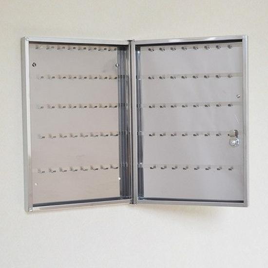 Wall-Mounted Stainless Steel Key Box with Tempered Glass and Lock for Car Key Management