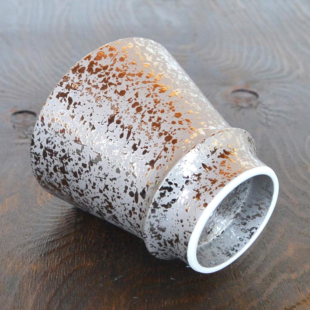 Shochu Glass Arita Ware Stylish Silver Color Supreme Shochu Glass Ceramic Made in Japan