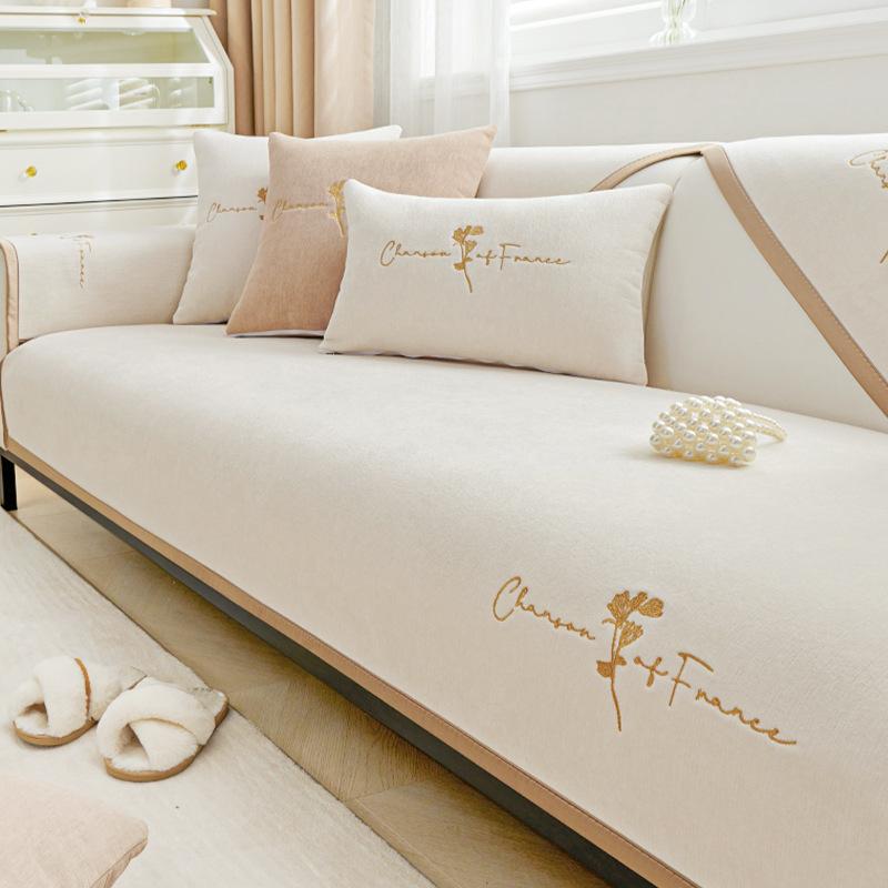 

Подушка для дивана из синели Four Seasons, универсальная новинка 2024 года, легкий роскошный чехол для дивана High Sense, нескользящая подушка 70*150