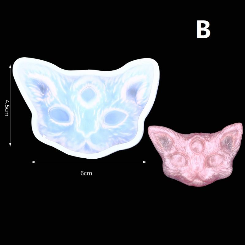 

Transparent Silicone Cake Mould 2/3-Eye Devil Cats Head Mold Cake Making Decorating Diy Craft Mold Casting Supplies Pendant B