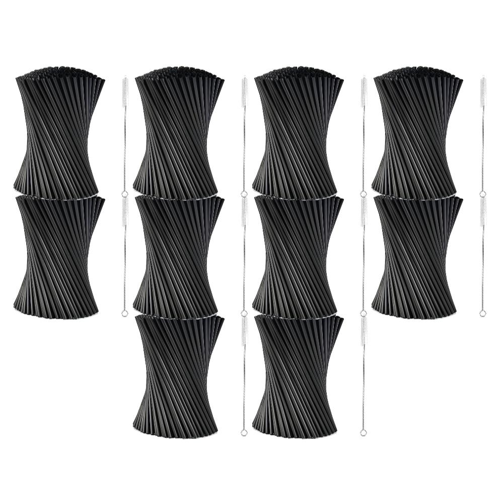 1000-100Pcs Beverage Drink Tube with Straw Brush Flexible Plastic Straw Reusable Milkshake Straws Wedding Party Supplies Straw