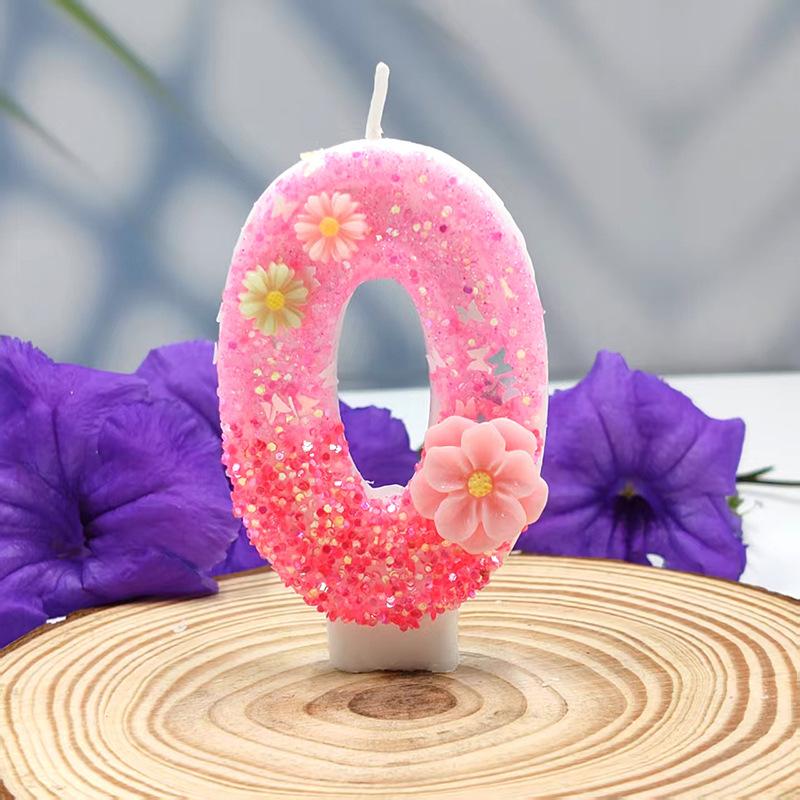 Flower Sea Digital Candle Creative Design Birthday Cake Party Decoration Handmade DIY Candle Independent Packaging