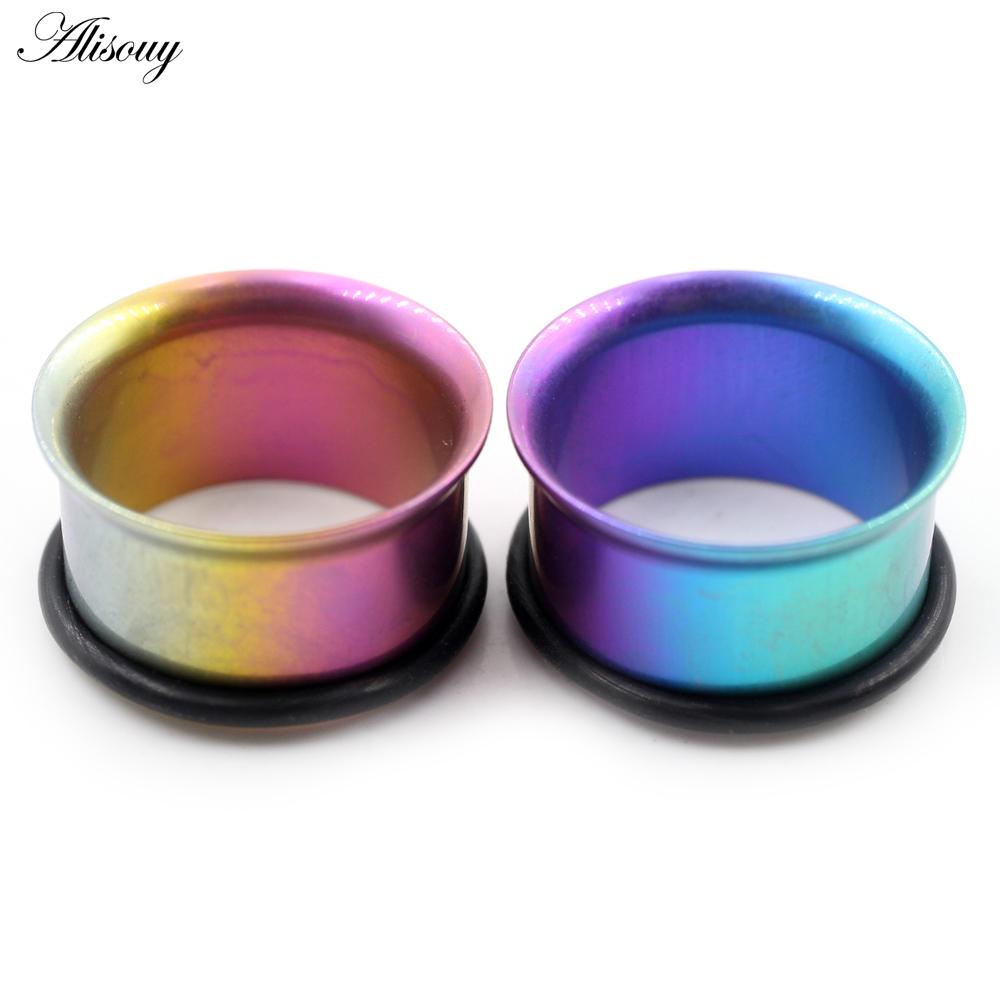 Alisouy 1PC 6-25mm G23 Titanium Kleurverloop Uitlopende Oor Gauges Tunnels Plugs Stretchers Expander Flesh Piercing Lichaams Sieraden