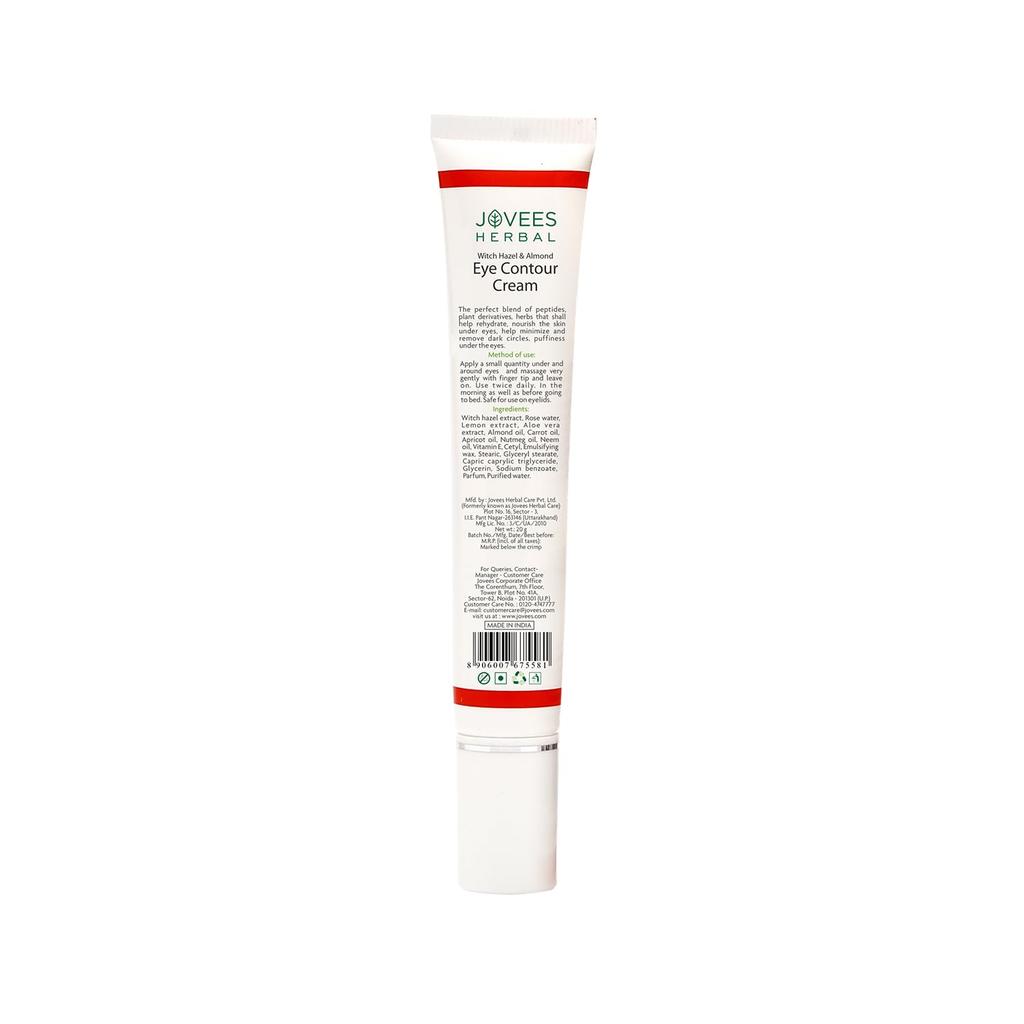 Jovees Herbal Eye Contour Cream 20g Pack of 1 with Hazel Almond for Dark Circles Puffiness Under Eyes