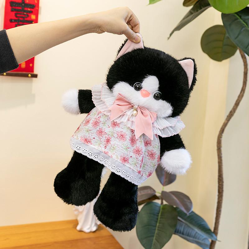 Cat Floral Dress Plush Toy Cartoon Animal Stuffed Doll Decoration Gift Birthday