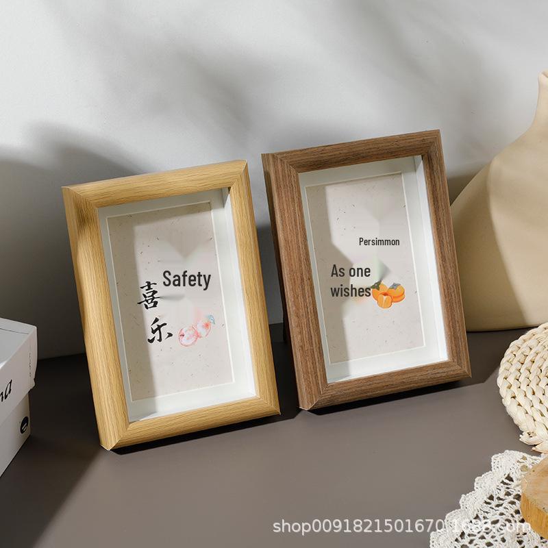 Wooden Photo Frame: Wall, Desktop, Calligraphy & Painting, 3D Design, Sizes 5-10 Inch