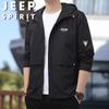 JEEP SPIRIT Men's Spring/Autumn Breathable Hooded Outdoor Jacket