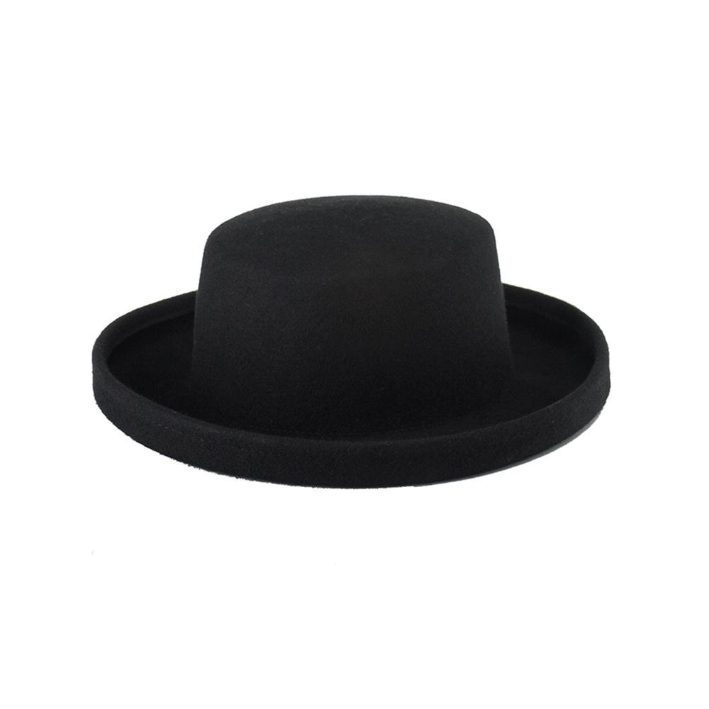 

Осінньо-зимова плоска дитяча вовняна фетрова кепка Дитячий панамджазовий капелюх для відпочинку head size 52cm