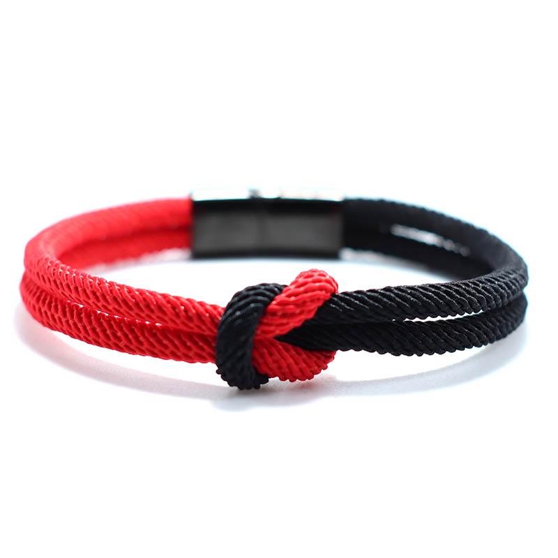 New Fashion Men Rope Bracelet Concentric Knot 100% Unfading Stainless Steel Braclet Gift For Him Camping Survival Braslet Joias
