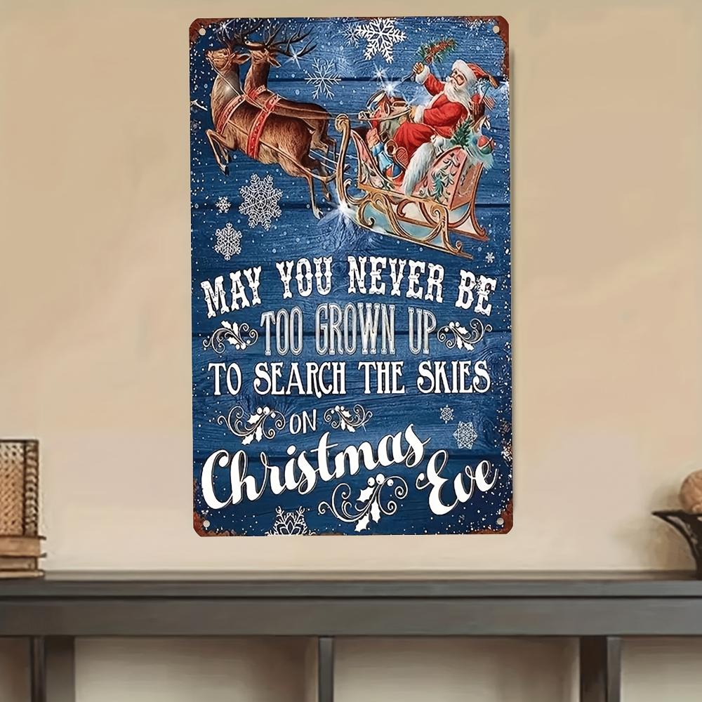 Wesołych Świąt Vintage Znak Świąteczny Urocza Retro Dekoracja Ścienna do Domu, Baru i Domku na Wsi; Wykonane z wytrzymałego materiału; Projekt