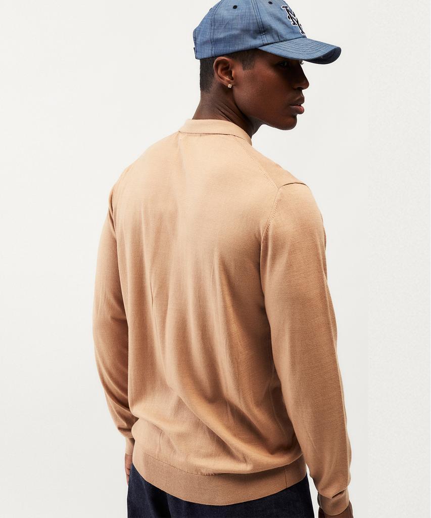 MAYOL Myl Embroidered Long Sleeve Collared Knit_Beige