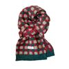 Womens Winter Knitted Scarf Korean Style Retro Plaid Warm Long Neck Wrap Wool Blend