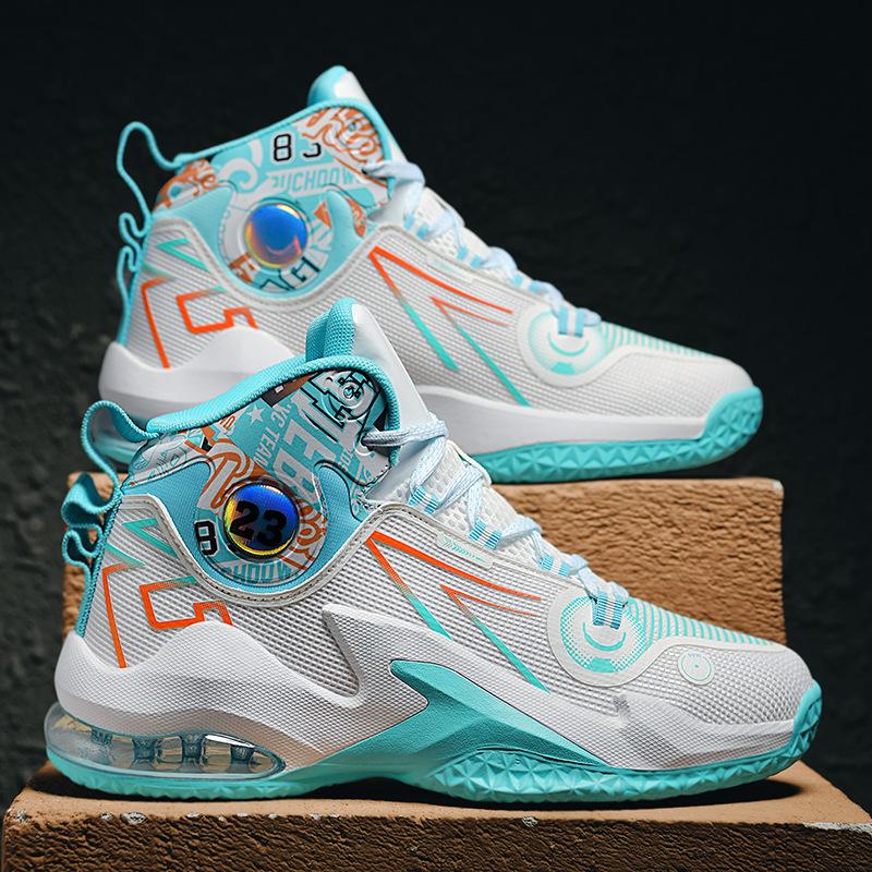 Men's New High-top Basketball Shoes Women's Mesh Casual Shoes Outdoor Running Shoes Cement Comfortable Breathable Size 36-45