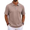 Polo tinta unita classica vestibilità slim manica corta top con colletto casual da lavoro abbottonatura tessuto confortevole per uomo e donna
