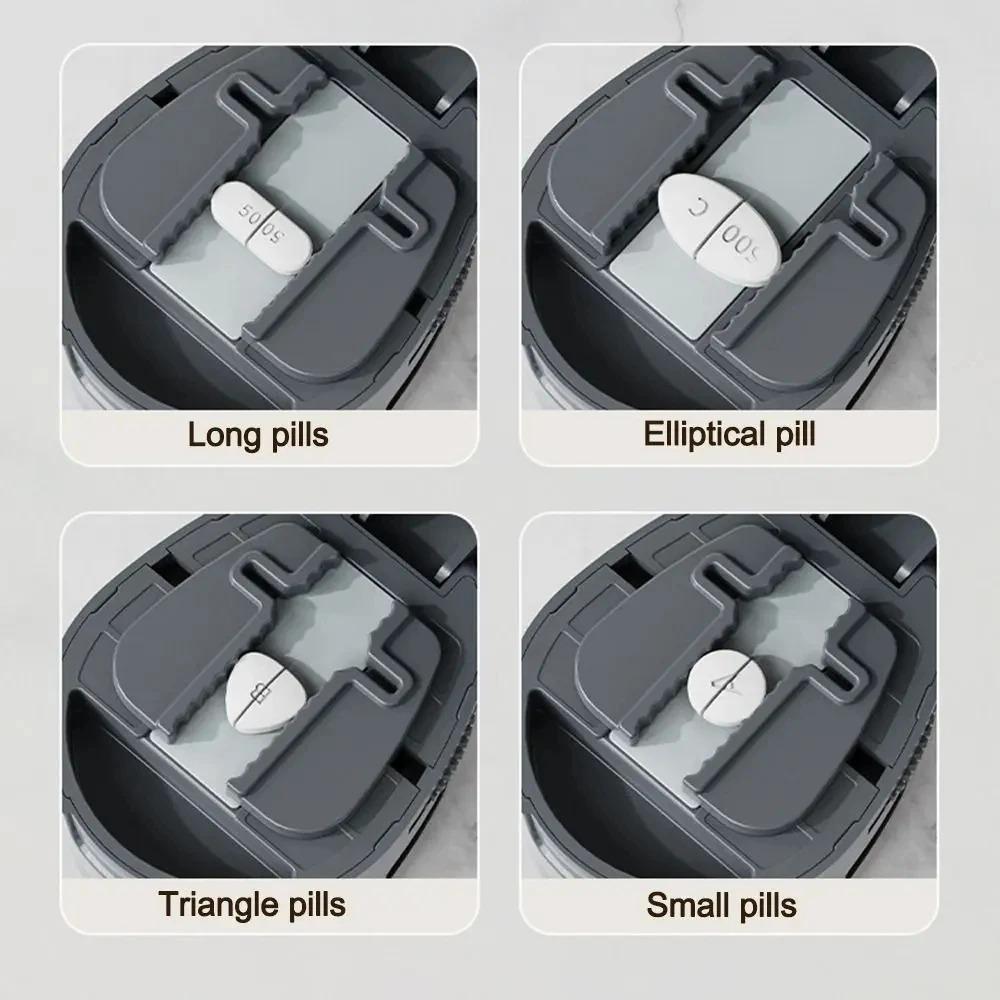 Lebensmittelechter Tablettenschneider 2/4-in-1 Medikamententeiler Täglicher Tablettenteiler Tablettenaufbewahrungsbox Täglicher Gebrauch