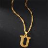 26 Alphabet Gold Plated Pendant Necklace Accessories Initial Necklace For Women Dainty Gold Letter A-Z Pendant