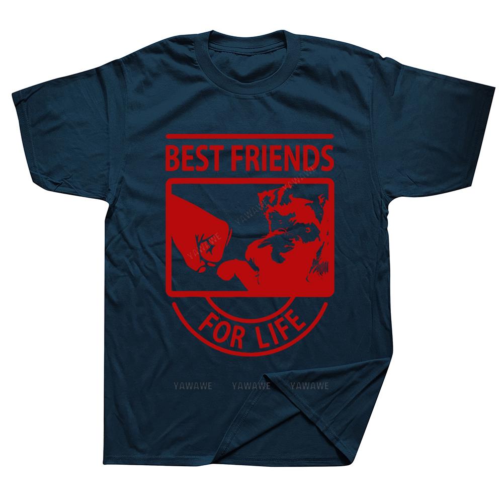 Funny Schnauzer Best Friends for Life T Shirts Graphic Cotton Streetwear Short Sleeve Harajuku Dog Dad Tshirt Unisexs Clothing