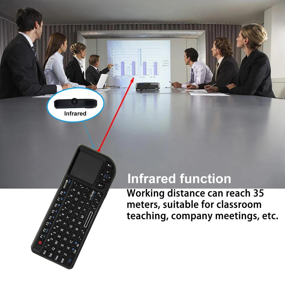 2.4G Wireless Keyboard with Touchpad 7 Color RGB Keyboard with RF Function Portable Mini Keyboard for Laptop TV Box Meeting