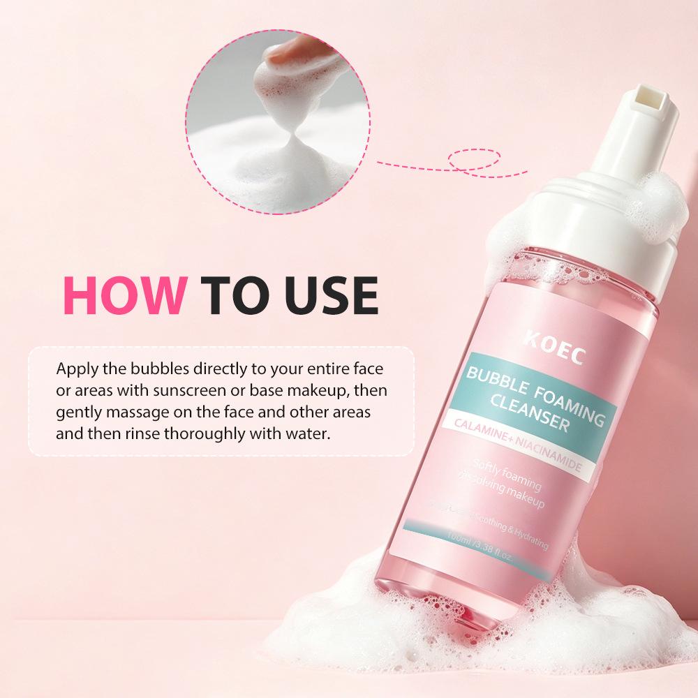 KOEC Niacinamide Bubble Cleansing Mousse 100g Deep Clean Makeup Remover Foaming Face Wash