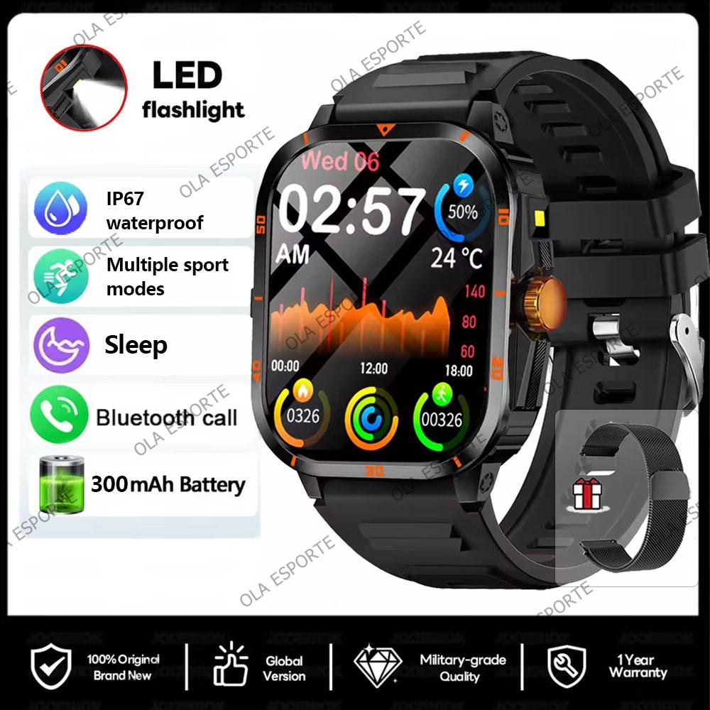 New Smartwatch Bluetooth Calling, Message Alerts, Alarm Clock, Outdoor LED Flashlight, Multi-Sport Mode Smart Watch Men Women
