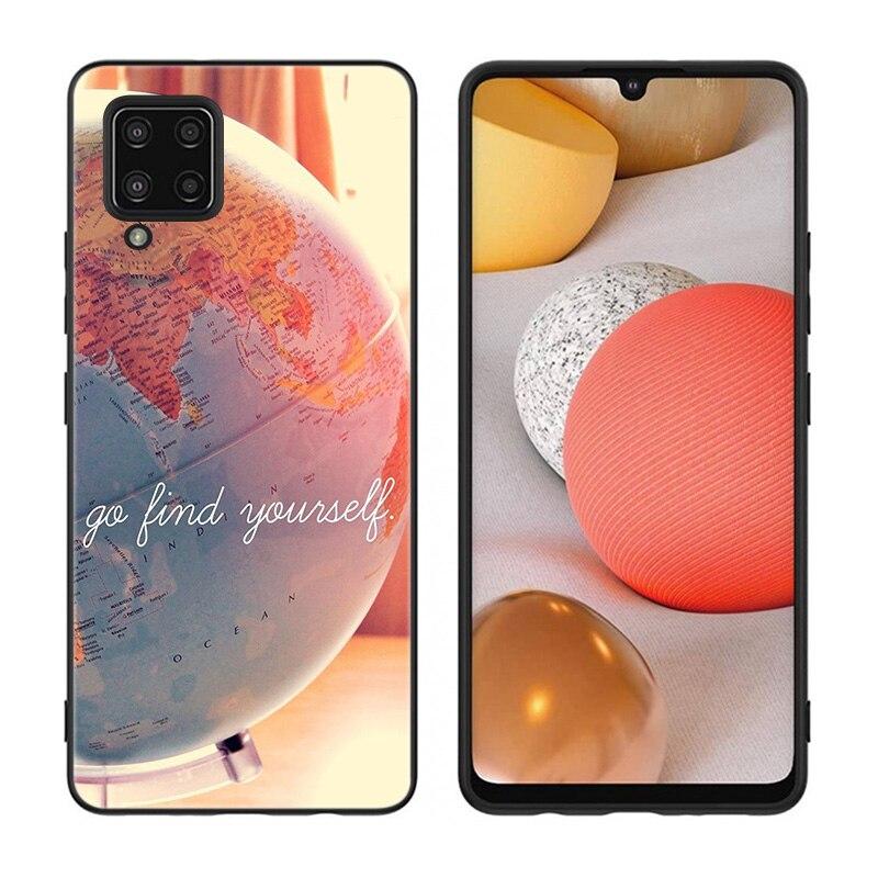 Lustige Reise Karte Telefon Fall Für Samsung Galaxy A12 A02S A22 A32 A52 A72 A71 A51 A41 A31 A21 A11 A50 a70 A10S A20S Schwarz Abdeckung