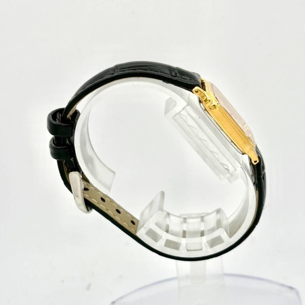 Used [NEW BATTERY] SEIKO Ladies Watch Gold Rectangular 7321-6270 918082 New Belt