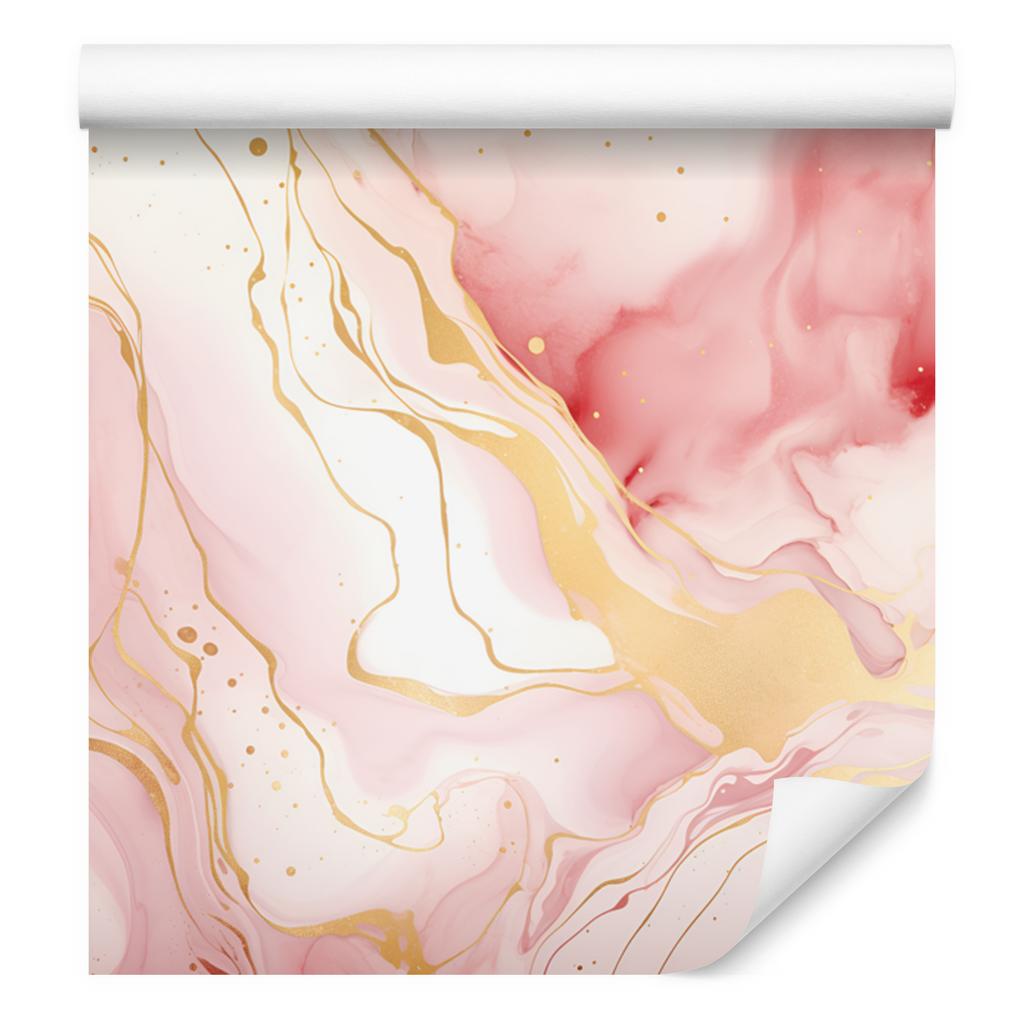 Wallpaper Ink coral, white, cream and peach 50x1000