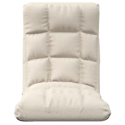 Floor Chair Foldable Cream Fabric