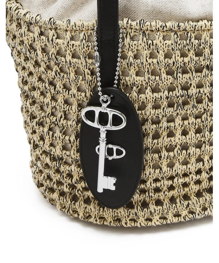 Athe Vanessabruno Mixed Color Raffia Shoulder Bag S Aaba6F804Bk