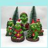 Grinch Grön Pälsig Varelse Julgransprydnad Färgglad Harts Högtidsdekor