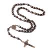 Auto-Hängeornament Handgefertigte Rosenkranz-Halskette Holz Religiöse Holzperlen-Halskette Sanfter Kruzifix-Anhänger Kette