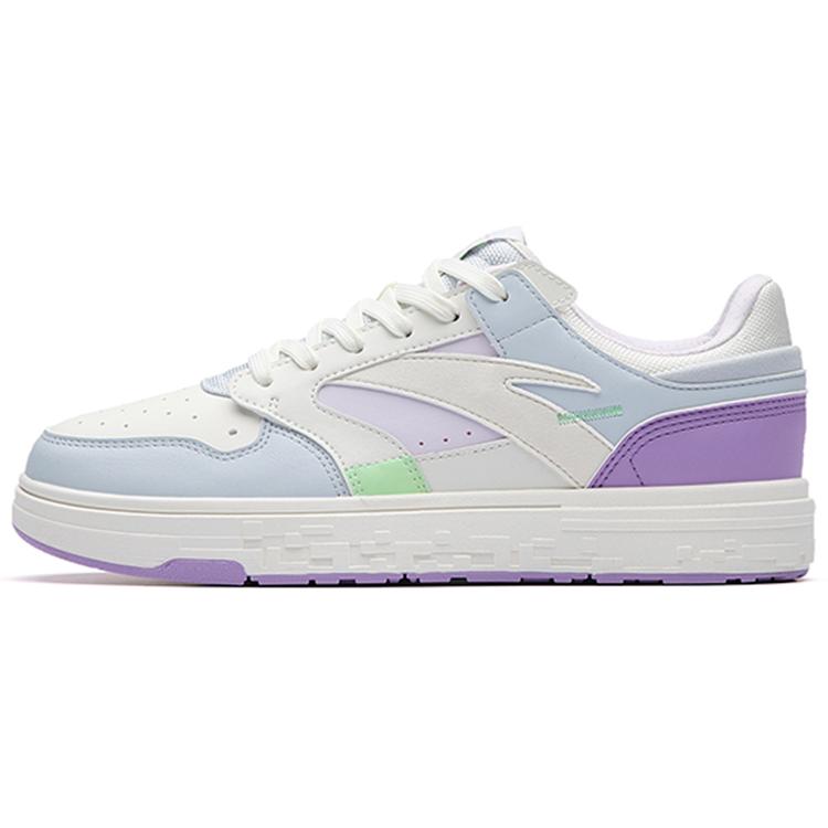 

Anta Textile, Synthetic Leather Wear resistant And Lightweight Low top Skateboard Shoes Women s White Blue Purple 122238066-5 35.5