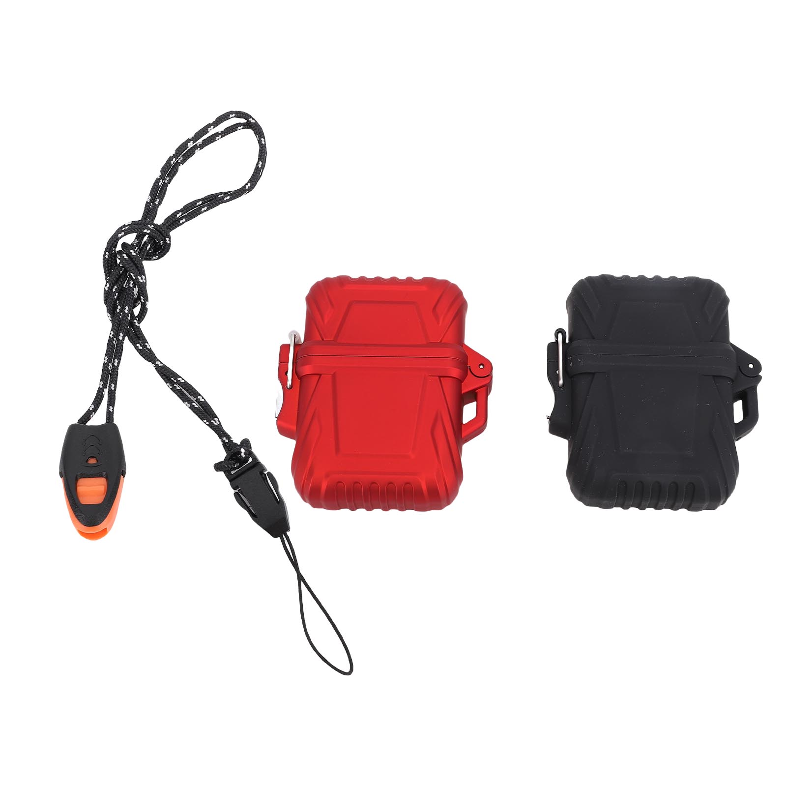 

2PCS Outdoor Sport Storage Case Rain Proof Multifunctional Reusable Dry Box Protective Case for Trav Black+Red