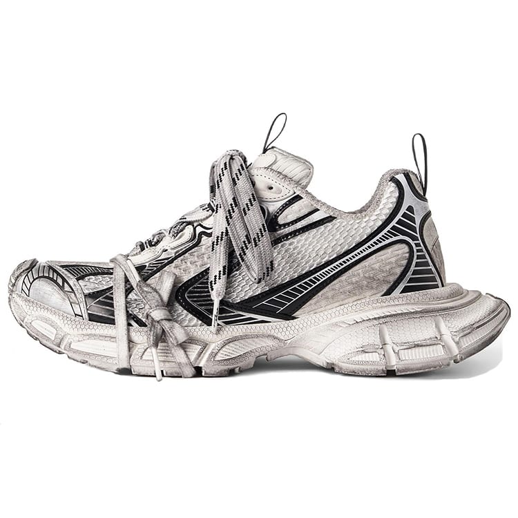 Balenciaga 3XL Scarpe da Ginnastica Basse Chunky da Uomo Bianco & Nero 734734W3XL49710