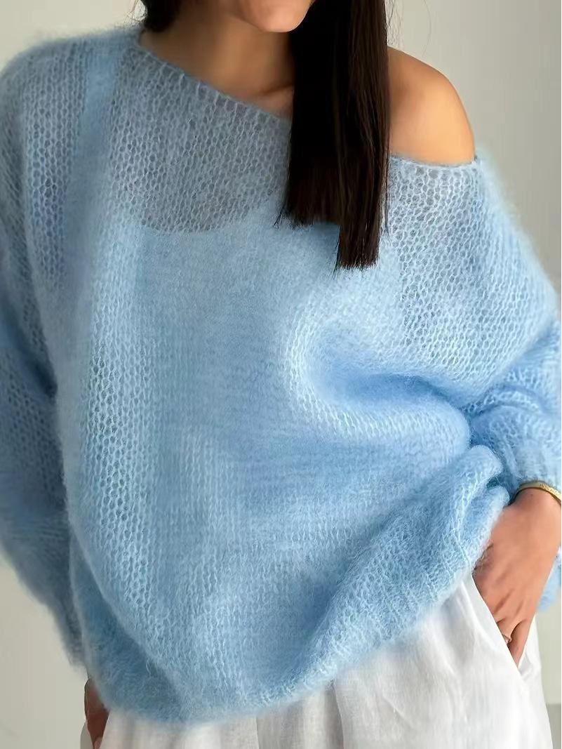 

2025 Spring/Autumn Casual Versatile Hollow Knitted Cardigan Small хакі