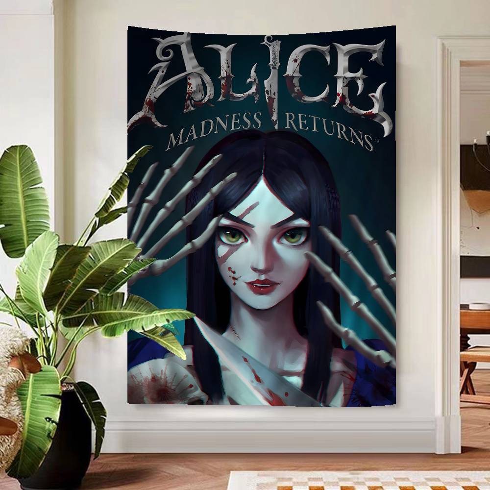 Game AAlice Madness Returns Tapestry Wall Hanging Cheap Hippie Wall Hanging Bohemian Wall Tapestries Mandala Wall Hanging