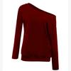 One Shoulder Womens Jumper Pullover Ladies Hoodies Top Loose T Sweatshirt Shirt