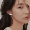 Brushed Flower Stud Earrings Cute Literary Girl Sweet Girl Romantic Cherry Blossom Earrings Branch Leaves Plum Blossom Earbone Studs
