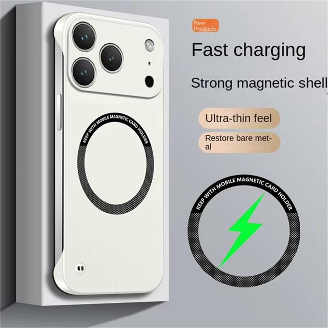 Custodia Magnetica Ultra Sottile Rigida in PC Senza Bordi per Magsafe per iPhone 17 Air 16 15 14 13 Pro Max Plus Colore Opaco Copertura Solida